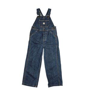 Carhartt Kids Denim Overalls 4T Adjustable Straps & Pocket Details Blue